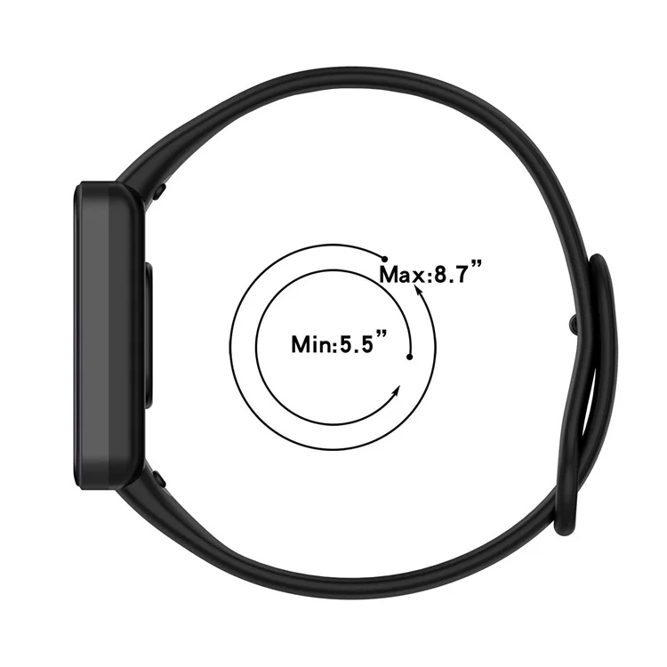 Para Xiaomi Redmi Smart Band Pro Solid Color Soft Silicone Watch Band Adjustable Wrist Strap - Negro