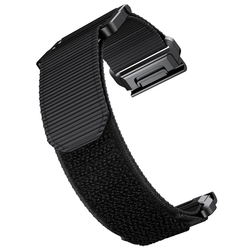 26mm Sport Loop Strap for Garmin Fenix 7X / 6X / 5X, Breathable Nylon Adjustable Elastic Replacement Band - Black