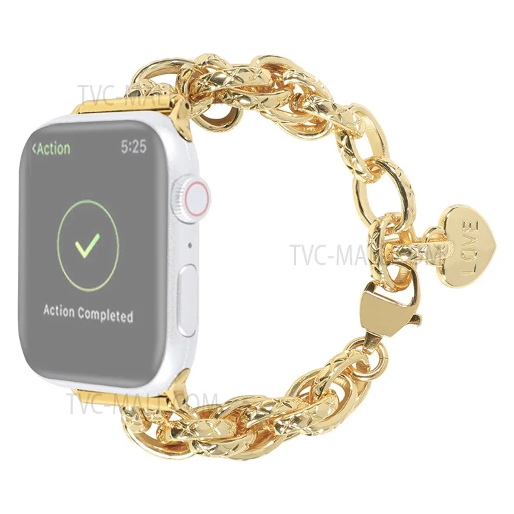 Für Apple Watch Series 10 46mm / Ultra 2 Ultra 49mm / 9 8 7 45mm / SE (2023) SE (2022) SE 6 5 4 44mm / 3 2 1 42mm Uhrarmband Edelstahl 22mm Smart Watch Armband - Gold