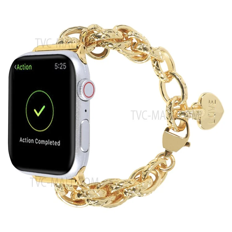 Für Apple Watch Series 10 46mm / Ultra 2 Ultra 49mm / 9 8 7 45mm / SE (2023) SE (2022) SE 6 5 4 44mm / 3 2 1 42mm Uhrarmband Edelstahl 22mm Smart Watch Armband - Gold