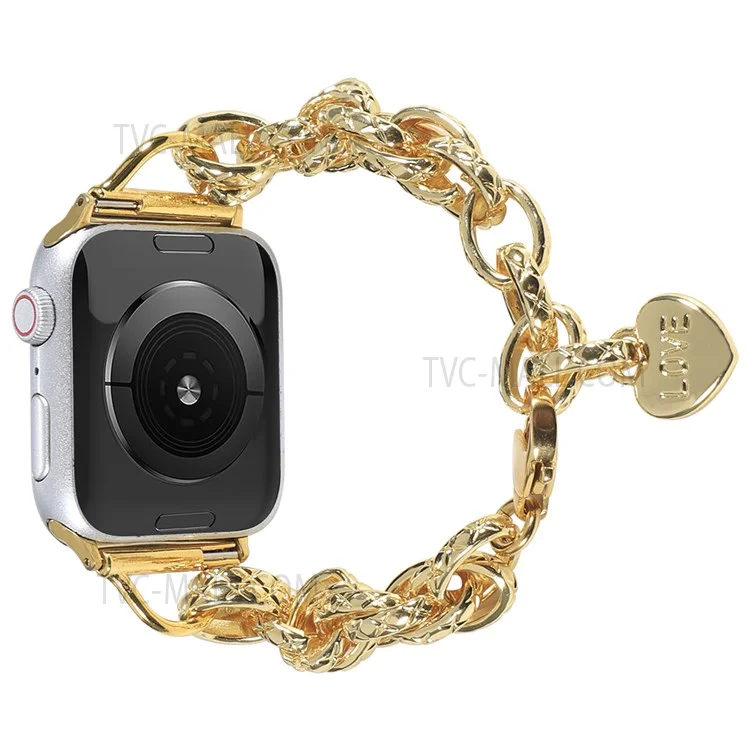 Für Apple Watch Series 10 46mm / Ultra 2 Ultra 49mm / 9 8 7 45mm / SE (2023) SE (2022) SE 6 5 4 44mm / 3 2 1 42mm Uhrarmband Edelstahl 22mm Smart Watch Armband - Gold