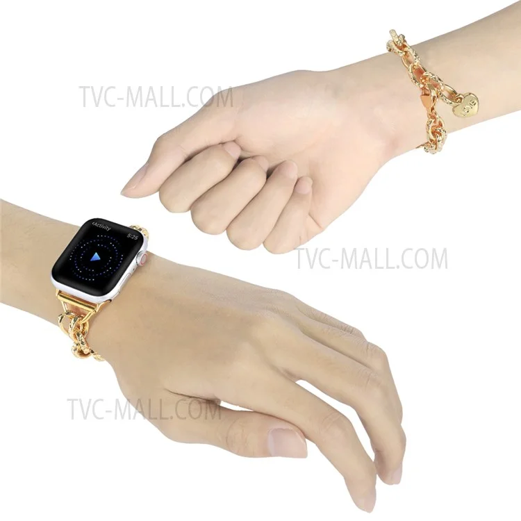 Für Apple Watch Series 10 46mm / Ultra 2 Ultra 49mm / 9 8 7 45mm / SE (2023) SE (2022) SE 6 5 4 44mm / 3 2 1 42mm Uhrarmband Edelstahl 22mm Smart Watch Armband - Gold