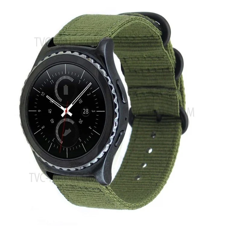 Для Suunto 9/Suunto 9 Baro Nylon Watch Strap Three Heavy Buckles Watch Band Replacement 24mm - Army Green