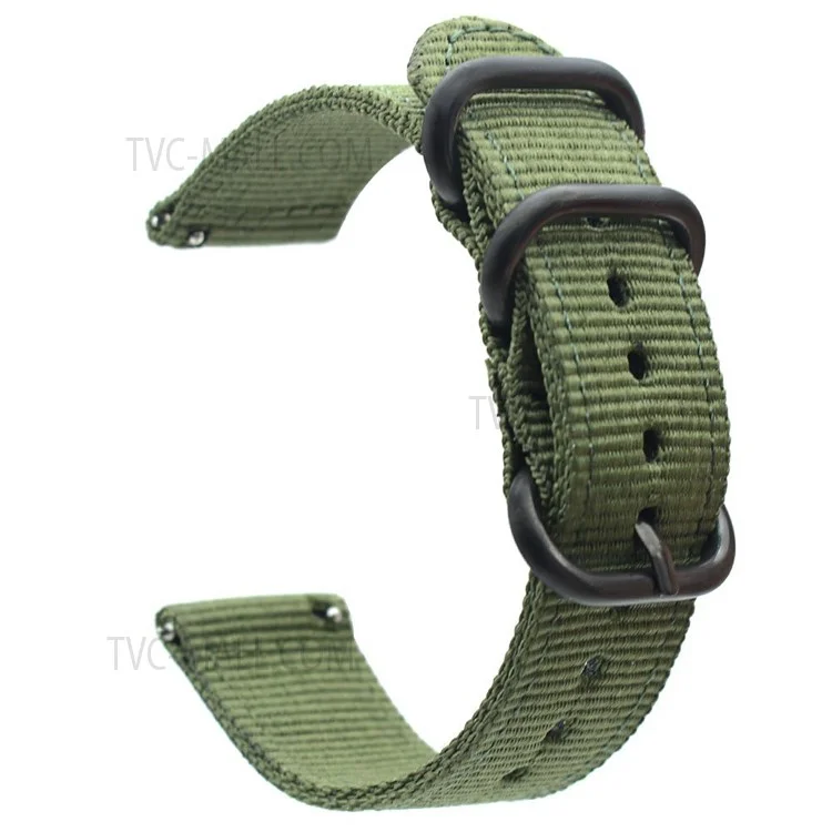 Для Suunto 9/Suunto 9 Baro Nylon Watch Strap Three Heavy Buckles Watch Band Replacement 24mm - Army Green