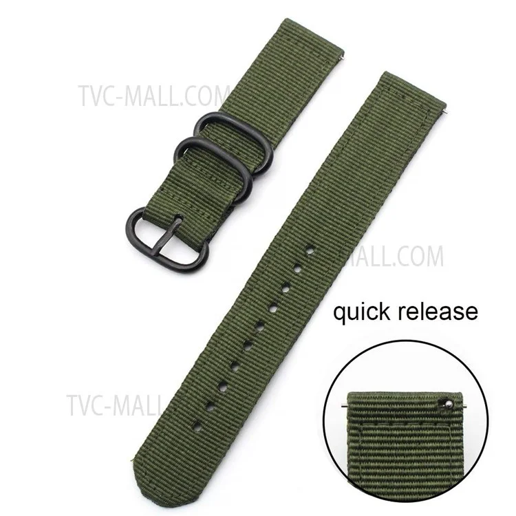 Для Suunto 9/Suunto 9 Baro Nylon Watch Strap Three Heavy Buckles Watch Band Replacement 24mm - Army Green