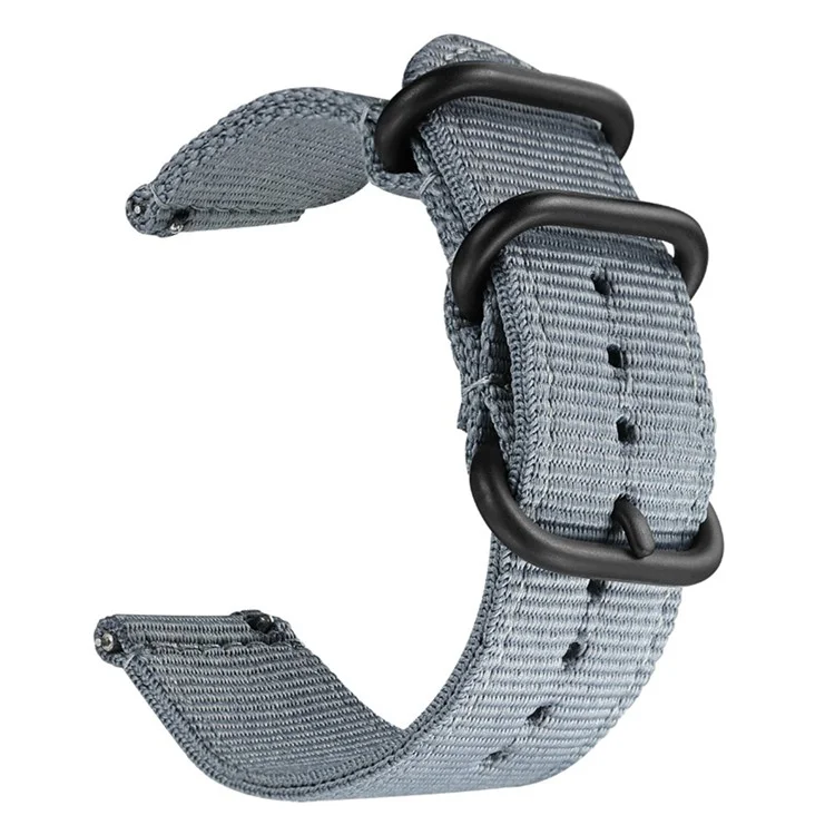 Für Suunto 9/Suunto 9 Baro Nylon-Uhrenarmband Drei Heavy Buckles Uhrenarmband Ersatz 24mm - Grau