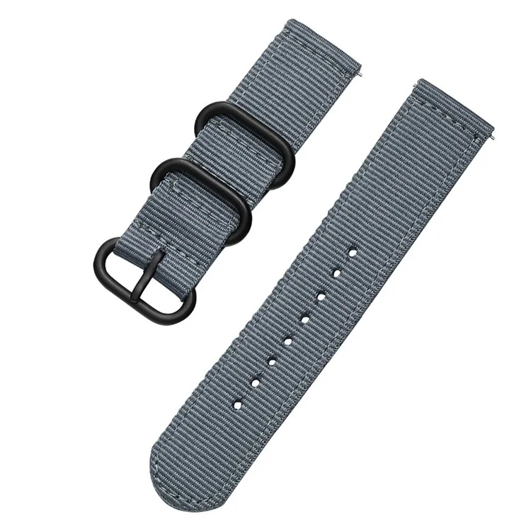 Für Suunto 9/Suunto 9 Baro Nylon-Uhrenarmband Drei Heavy Buckles Uhrenarmband Ersatz 24mm - Grau