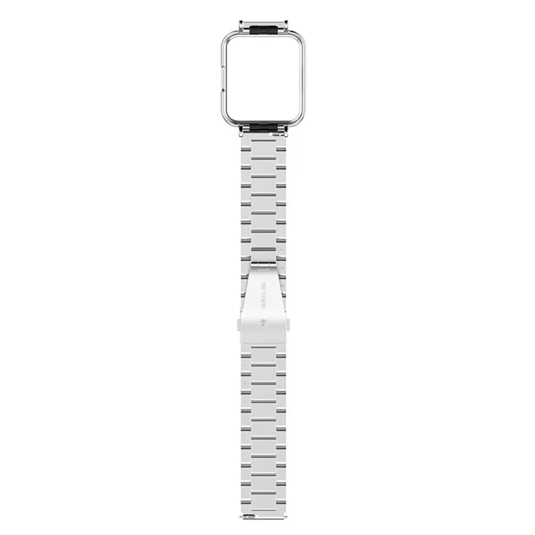 For Xiaomi Redmi Watch 2 Lite Stainless Steel Three Beads Smartwatch Band Replacement Wrist Strap with Watch Case - Silver