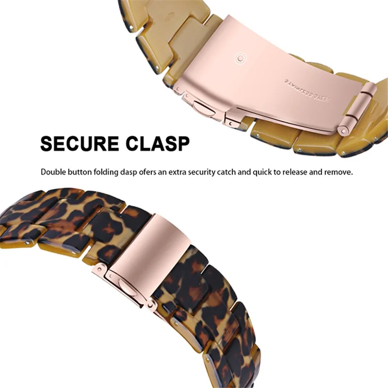 For Garmin Vivoactive 3/Vivoactive 3 Music/Venu Smooth Durable Resin Watch Strap Replacement Wrist Band 20mm - Leopard Print