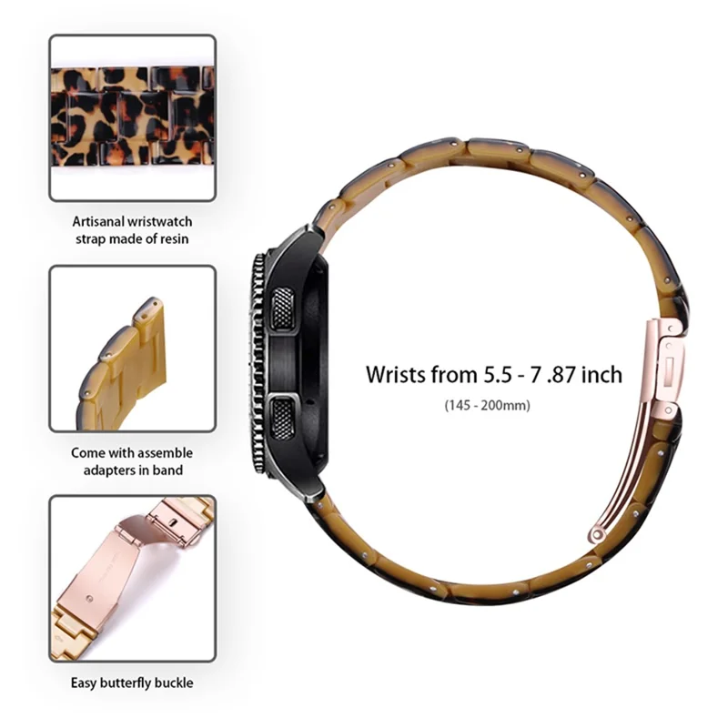 For Garmin Vivoactive 3/Vivoactive 3 Music/Venu Smooth Durable Resin Watch Strap Replacement Wrist Band 20mm - Leopard Print