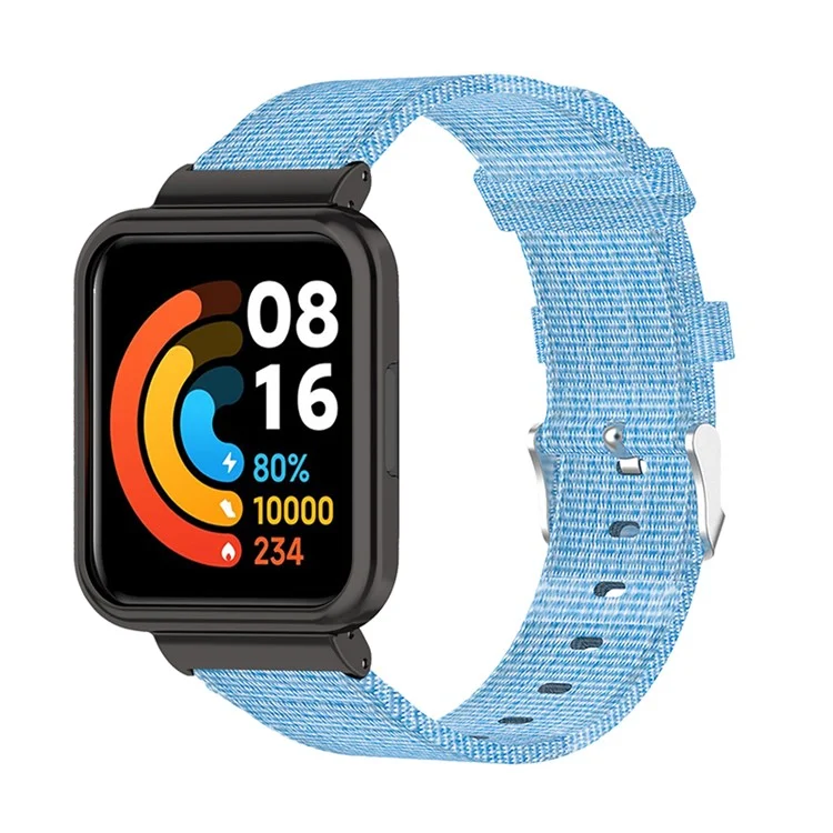 For Xiaomi Redmi Watch 2 Lite Strap Nylon Canvas Watch Band Replacement Breathable Wristband - Blue