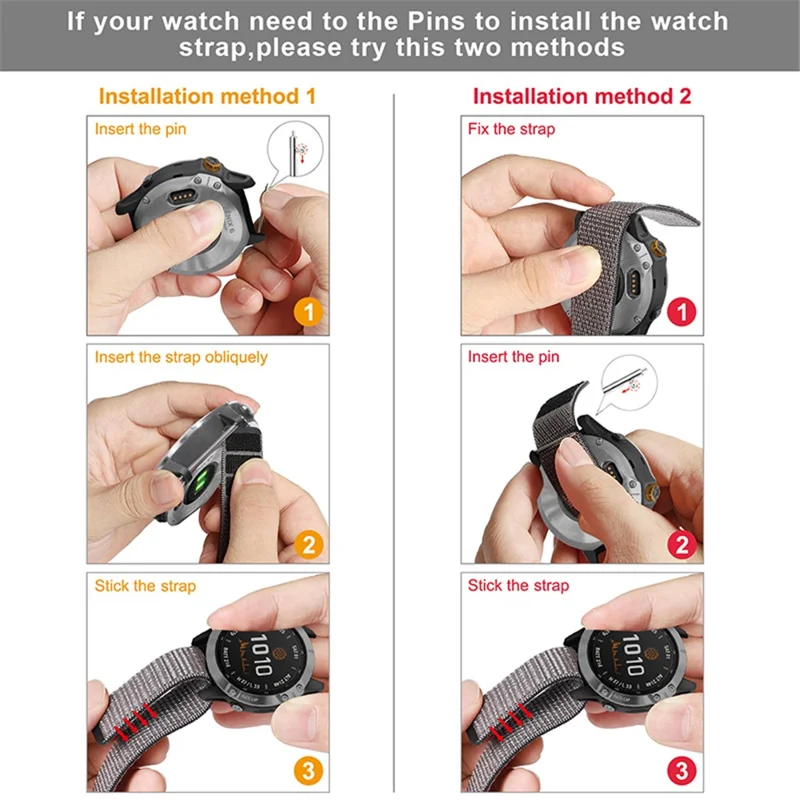 For Garmin Fenix 6S Breathable Nylon Watch Strap 20mm Adjustable Wrist Band Replacement - Grey