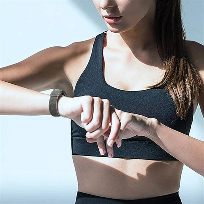 For Garmin Fenix 6S Breathable Nylon Watch Strap 20mm Adjustable Wrist Band Replacement - Grey