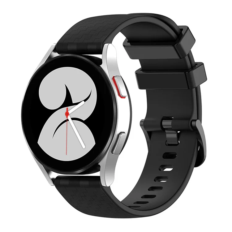 For Samsung Galaxy Watch4 40mm / 44mm / Watch4 Classic 42mm / 46mm / Huawei Watch 3 Pro New / Watch 3 Pro 20mm Silicone Watch Strap Soft Quick Release Wrist Band with Buckle - Black