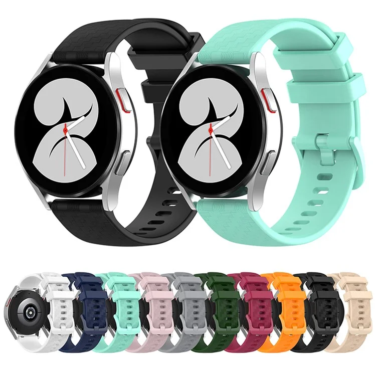 Para Samsung Galaxy Watch4 40mm / 44mm / Watch4 Classic 42mm / 46mm 20mm Silicone Watch Strap Soft Relatão Rápido Faixa De Pulso Com Fivela - Preto