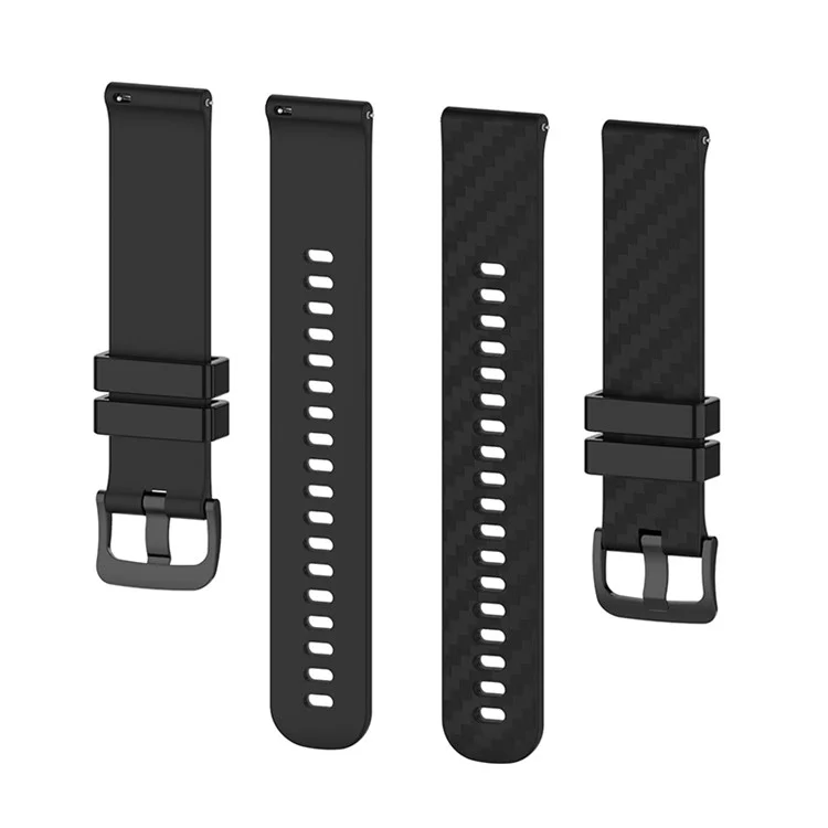 For Samsung Galaxy Watch4 40mm / 44mm / Watch4 Classic 42mm / 46mm / Huawei Watch 3 Pro New / Watch 3 Pro 20mm Silicone Watch Strap Soft Quick Release Wrist Band with Buckle - Black