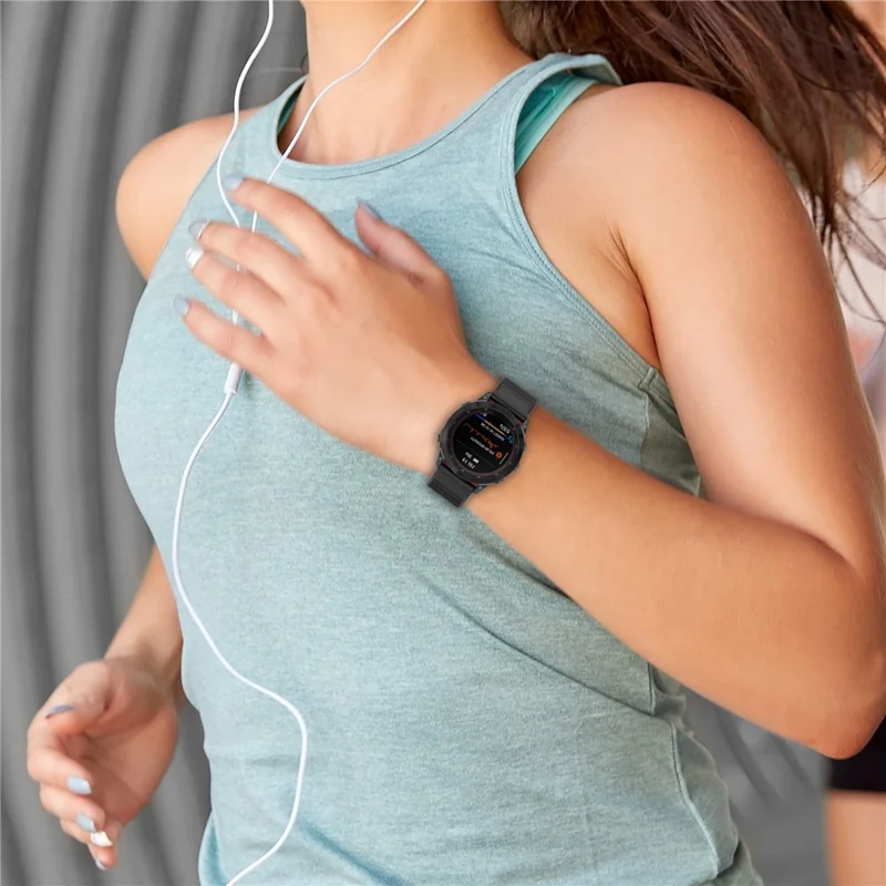 For Garmin Fenix 6 GPS 22mm Dual Color Silicone Wrist Band Adjustable Replacement Watch Strap with Tools - Black/Lime