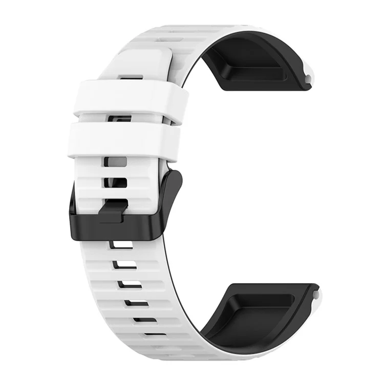 Pour Garmin Fenix ​​6x GPS GPS 26mm Remplacement Silicone Strap Bande Pourrieux Avectes Avec Outils - Blanc Noir