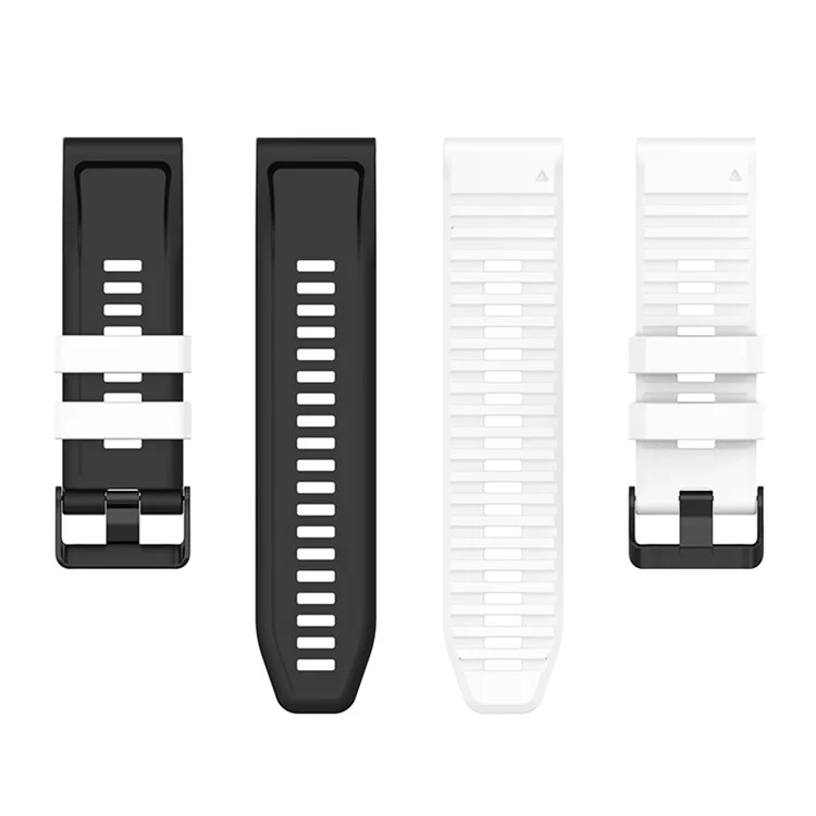 Pour Garmin Fenix ​​6x GPS GPS 26mm Remplacement Silicone Strap Bande Pourrieux Avectes Avec Outils - Blanc Noir