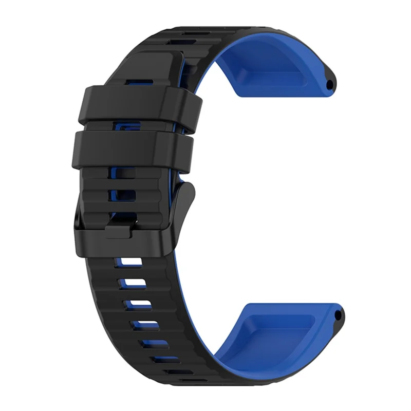 For Garmin Fenix 6X GPS 26mm Replacement Silicone Watch Strap Adjustable Wrist Band with Tools - Black/Blue