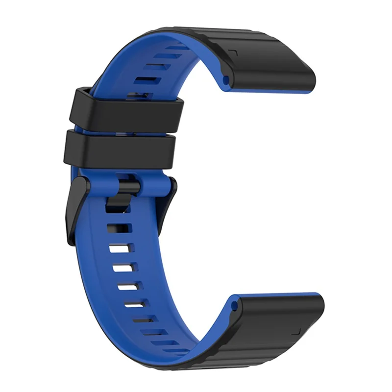 For Garmin Fenix 6X GPS 26mm Replacement Silicone Watch Strap Adjustable Wrist Band with Tools - Black/Blue