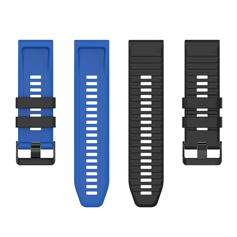 For Garmin Fenix 6X GPS 26mm Replacement Silicone Watch Strap Adjustable Wrist Band with Tools - Black/Blue