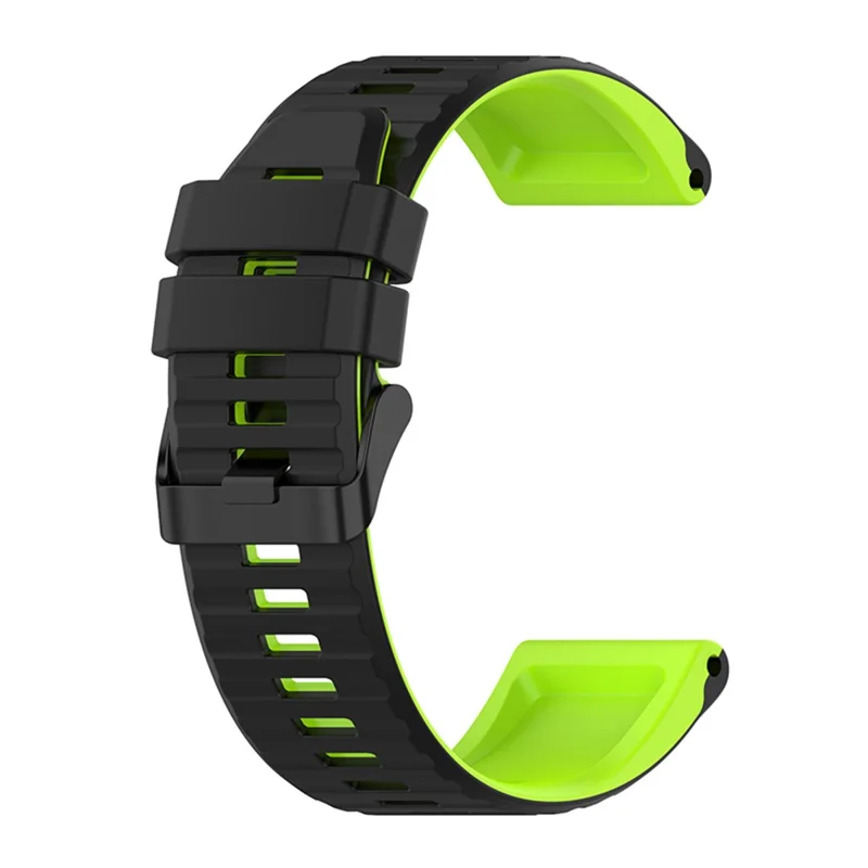 Para Garmin Fenix 6X GPS 26 mm Correa de Reloj de Silicona de Repuesto Ajustable con Herramientas - Negro/Verde Fluorescente