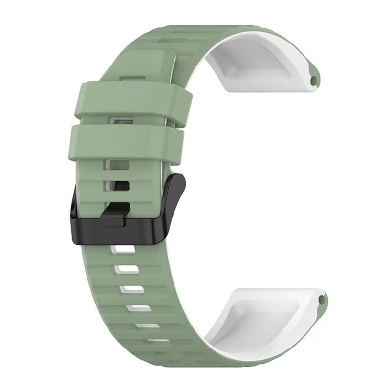 For Garmin Fenix 6X GPS 26mm Replacement Silicone Watch Strap Adjustable Wrist Band with Tools - Light Green/White
