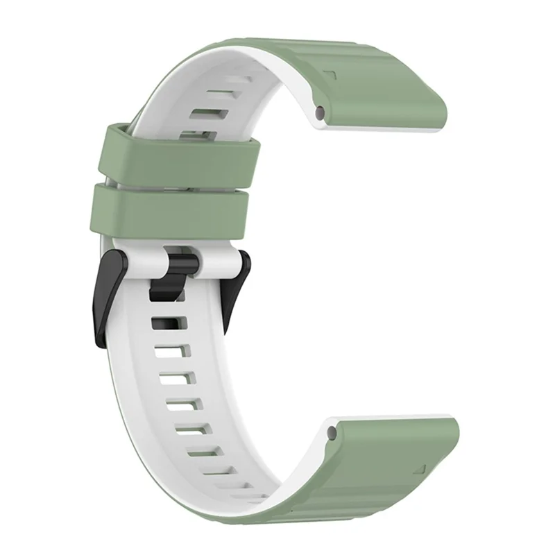 For Garmin Fenix 6X GPS 26mm Replacement Silicone Watch Strap Adjustable Wrist Band with Tools - Light Green/White