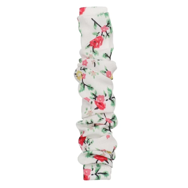 For Fitbit Versa/Versa 2/Versa Lite Elastic Watch Strap Hair Band Printed Fabric 22mm Watch Band Replacement Part - White/Red Flower