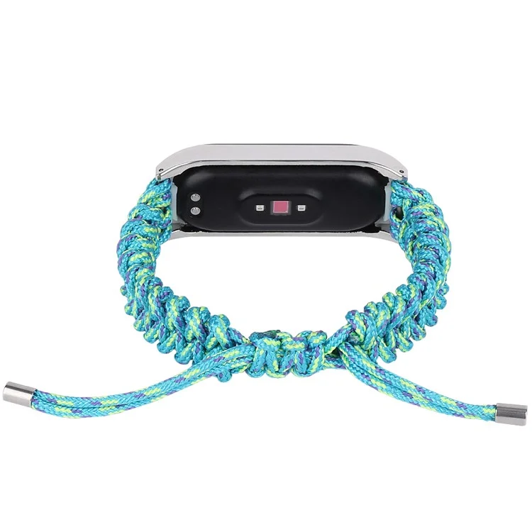 For Xiaomi Mi Band 5/6 Nylon Braided Rope Watch Strap Adjustable Replacement Wrist Band - Green