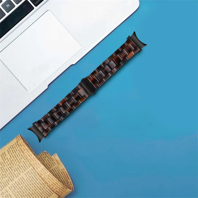 Para Samsung Galaxy Watch4 Ativo 40mm / 44mm / Relógio4 Classic 42mm / 46mm Smart Watch Strap Substituição Resina Pulseira - Chocolate