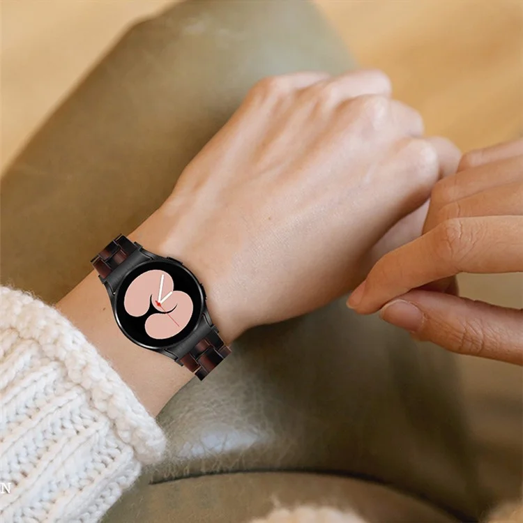 Pour Samsung Galaxy Watch4 Active 40mm/44mm / Watch4 Classic 42mm/46mm Smart Watch Strap Replacement Resin Wrist Band - Chocolate