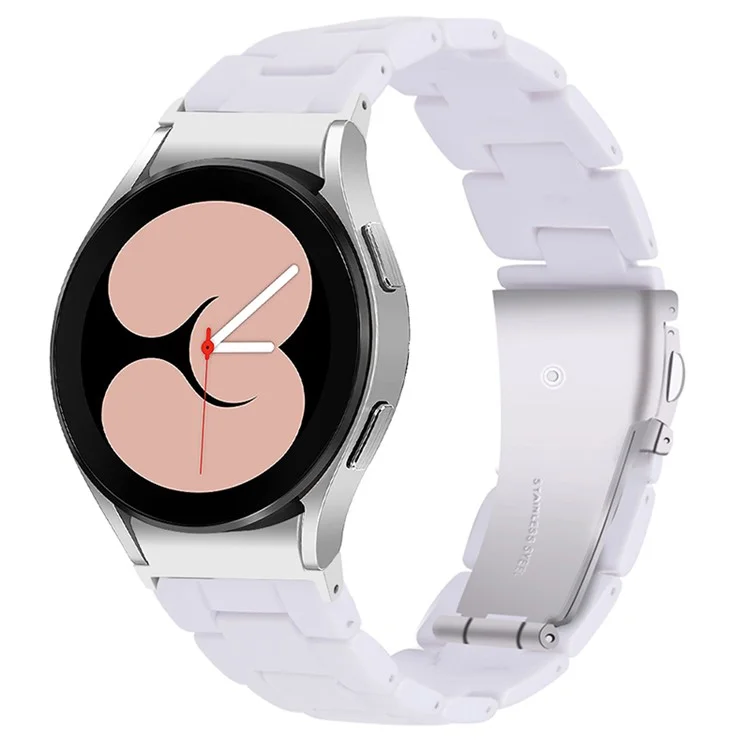 Para Samsung Galaxy Watch4 Active 40mm/44mm / Watch4 Classic 42mm/46mm Stylish Resin Wrist Strap Smart Watch Replacement Band - Branco