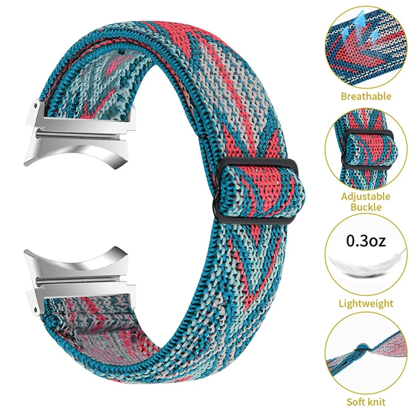 For Samsung Galaxy Watch4 Active 40mm/44mm / Watch4 Classic 42mm/46mm Elastic Woven Smart Watch Band Replacement Adjustable Wrist Strap - K