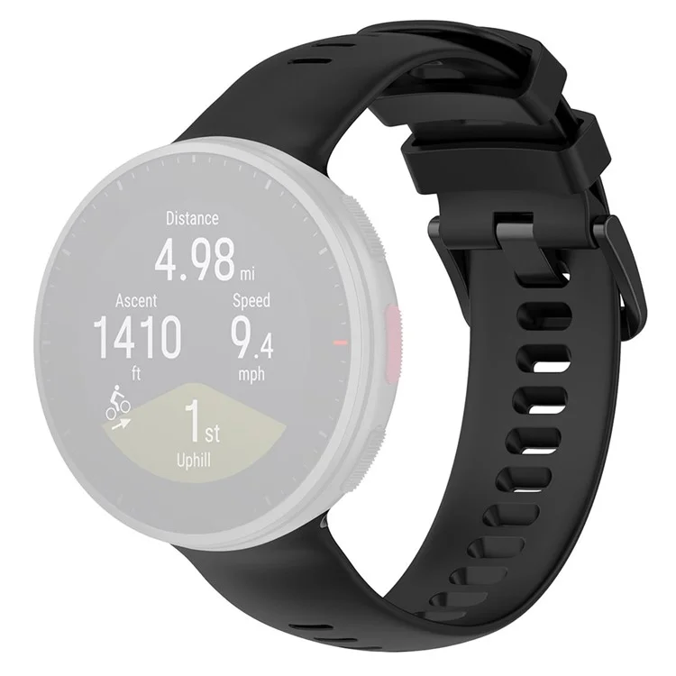 For Polar Vantage V2 Watch Strap Replacement Silicone Solid Color Sweat-Proof Watch Band - Black