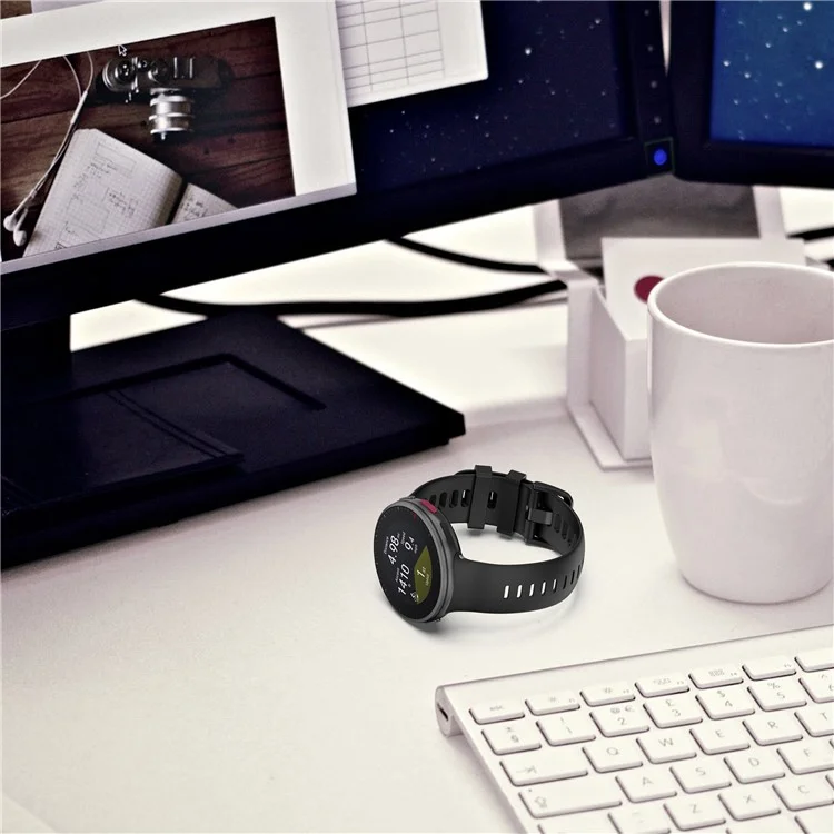 For Polar Vantage V2 Watch Strap Replacement Silicone Solid Color Sweat-Proof Watch Band - Black