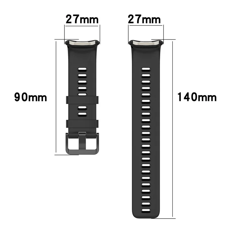 For Polar Vantage V2 Watch Strap Replacement Silicone Solid Color Sweat-Proof Watch Band - Black