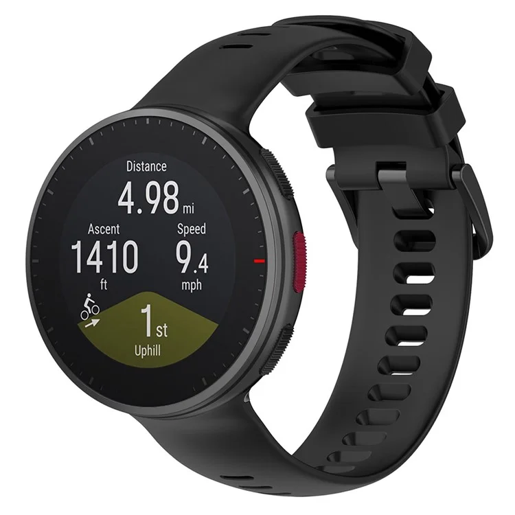 For Polar Vantage V2 Watch Strap Replacement Silicone Solid Color Sweat-Proof Watch Band - Black