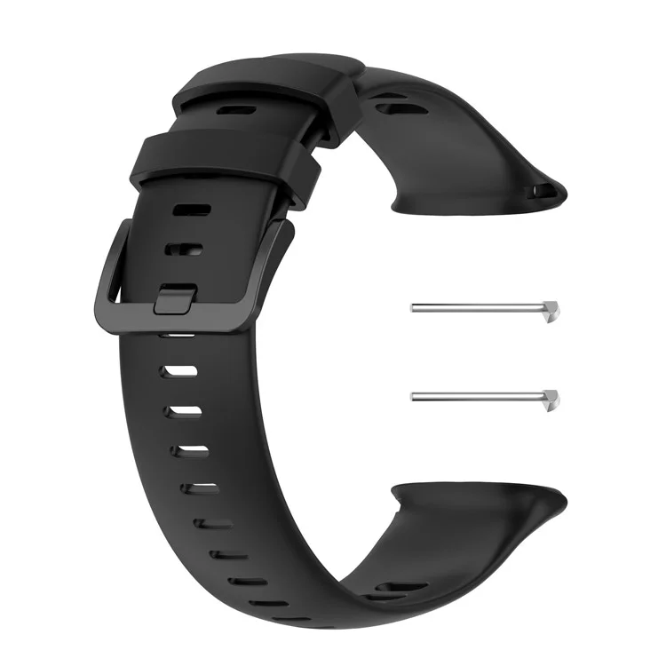 For Polar Vantage V2 Watch Strap Replacement Silicone Solid Color Sweat-Proof Watch Band - Black
