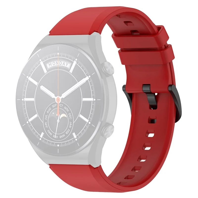 Para Xiaomi Watch S1 Correa de reloj de silicona de 22 mm, repuesto de correa de reloj - Rojo