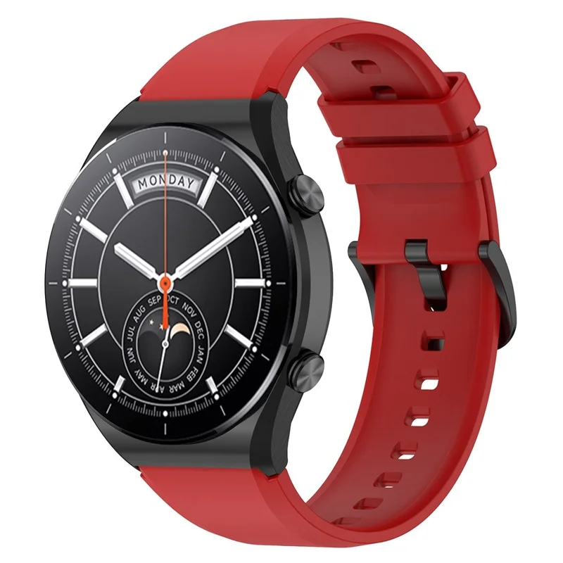 Para Xiaomi Watch S1 Correa de reloj de silicona de 22 mm, repuesto de correa de reloj - Rojo
