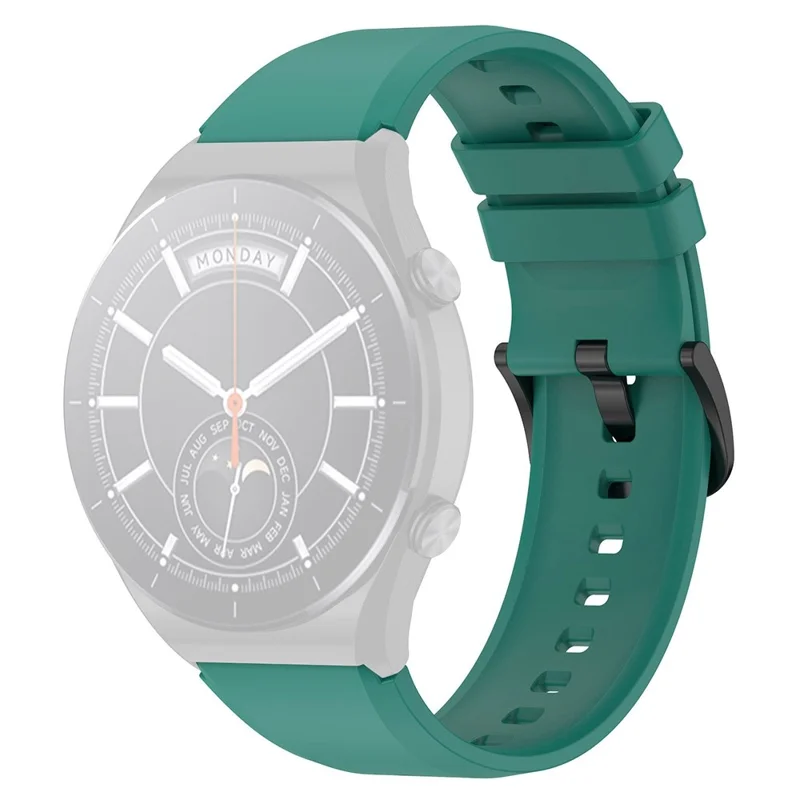 For Xiaomi Watch S1 22mm Silicone Watch Band Replacement Spare Watch Strap - Blackish Green