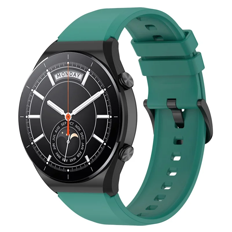 For Xiaomi Watch S1 22mm Silicone Watch Band Replacement Spare Watch Strap - Blackish Green