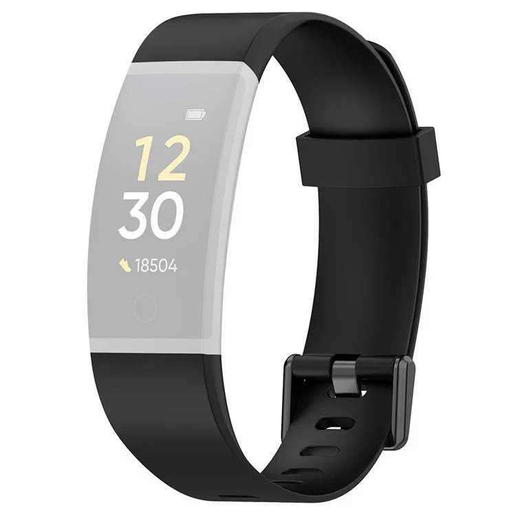 Für Realme Band RMA199 wasserdichtes Silikon-Einfarben-Uhrenarmband Ersatz-Uhrenarmband - Schwarz