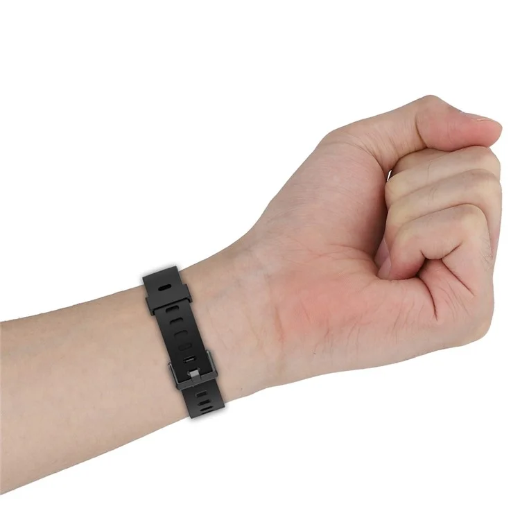 Für Realme Band RMA199 wasserdichtes Silikon-Einfarben-Uhrenarmband Ersatz-Uhrenarmband - Schwarz