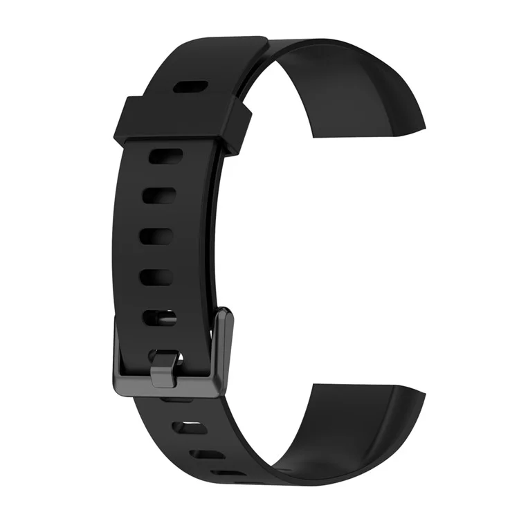 Für Realme Band RMA199 wasserdichtes Silikon-Einfarben-Uhrenarmband Ersatz-Uhrenarmband - Schwarz