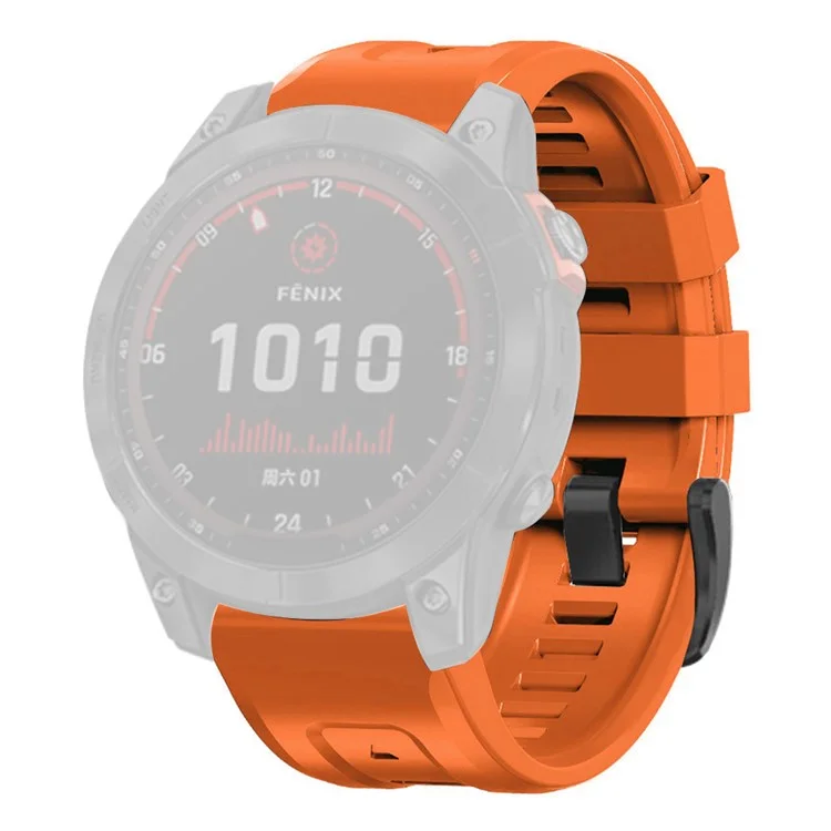 Pour Garmin Fenix 7 Bracelet de montre en silicone doux réglable Remplacement Bracelet de poignet avec boucle - Orange
