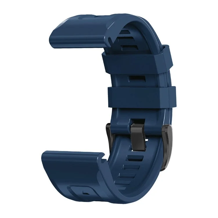 For Garmin Fenix 7X Wear-resistant Silicone Watch Band Replacement Adjustable Wrist Strap with Buckle - Dark Blue
