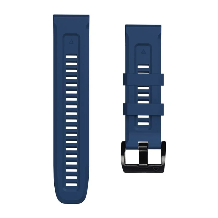 For Garmin Fenix 7X Wear-resistant Silicone Watch Band Replacement Adjustable Wrist Strap with Buckle - Dark Blue